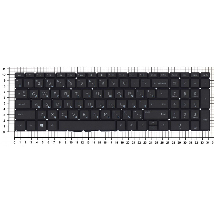 Клавиатура для HP 15-dw черная с подсветкой