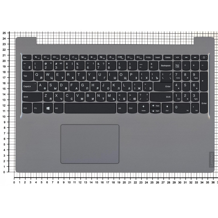 Клавиатура для Lenovo IdeaPad S145-15 топкейс серый