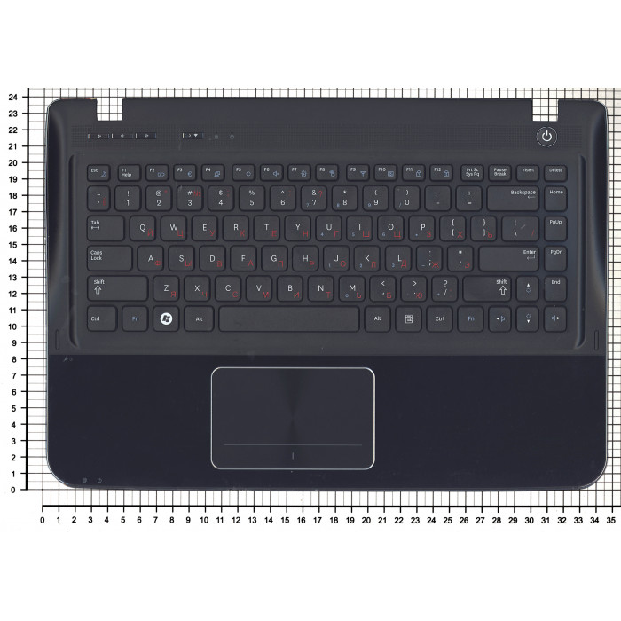 Клавиатура для Samsung SF411 SF410 черная топ-панель синяя