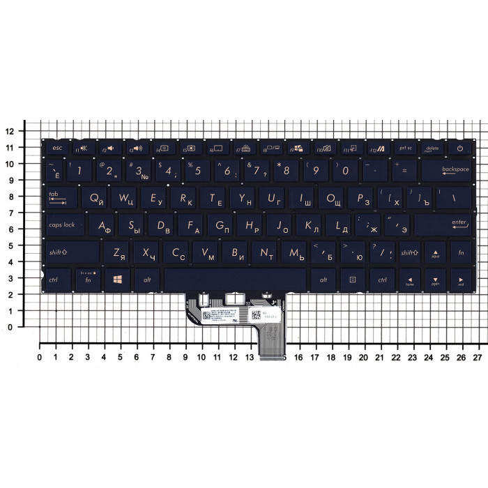 Клавиатура для Asus Zenbook UX334FAC черная с подсветкой