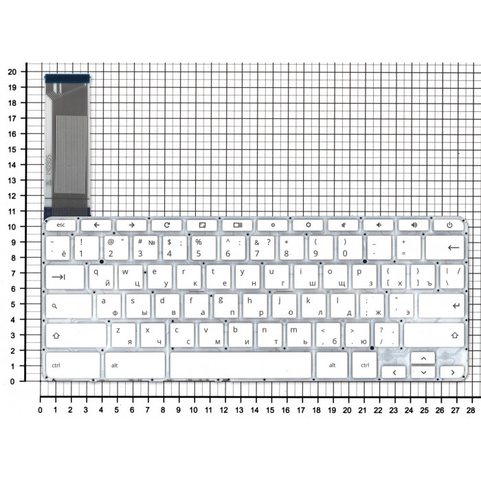 Клавиатура для HP Chromebook 14 G3 G4 14-2000 14-ak 14-q белая