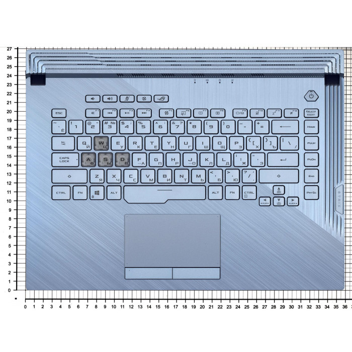 Клавиатура для Asus Strix G15 G512LWS топ-панель серебристая