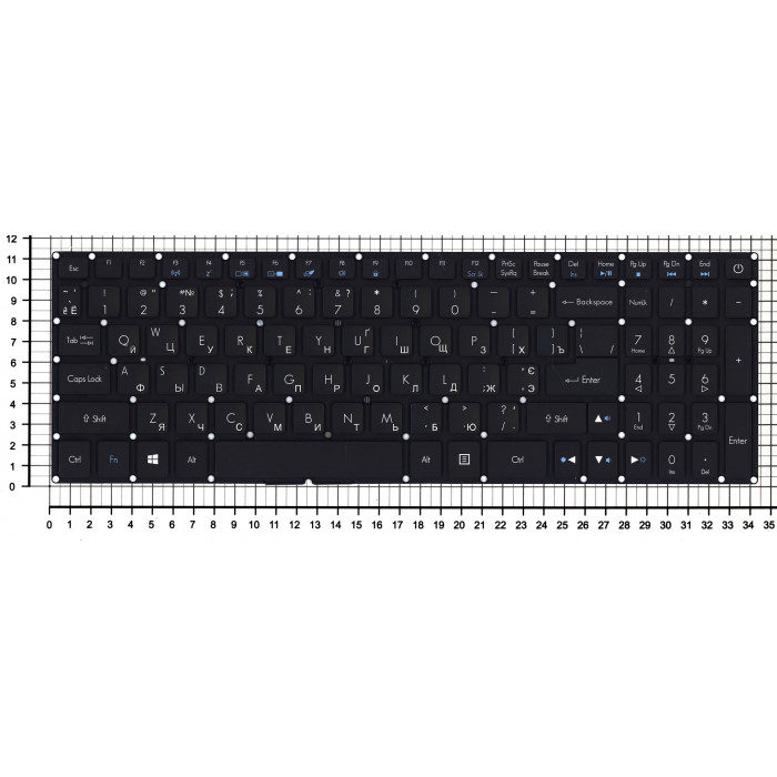 Клавиатура для Acer Predator Helios 300 G3-571 черная с подсветкой