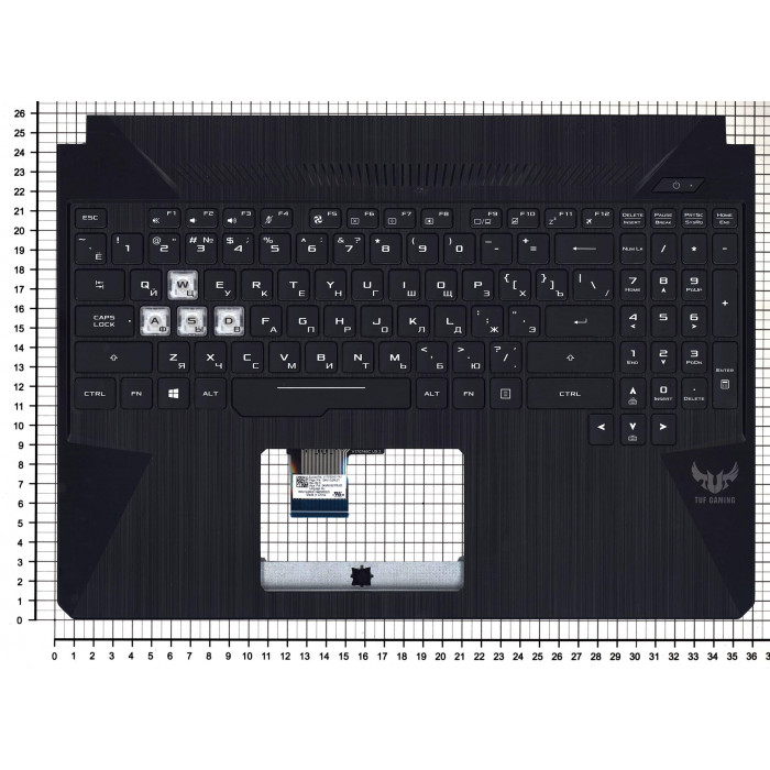 Клавиатура для Asus FX505 черная топ-панель с подсвтекой