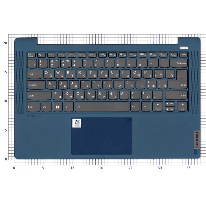 Клавиатура для ноутбука Lenovo Ideapad 5-14IIL05 топкейс Type-C синий