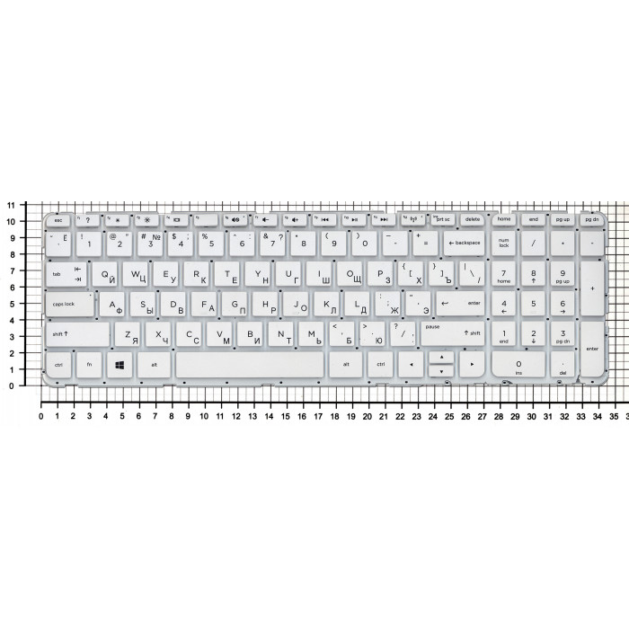 Клавиатура для HP Pavilion 17 17-E белая без рамки