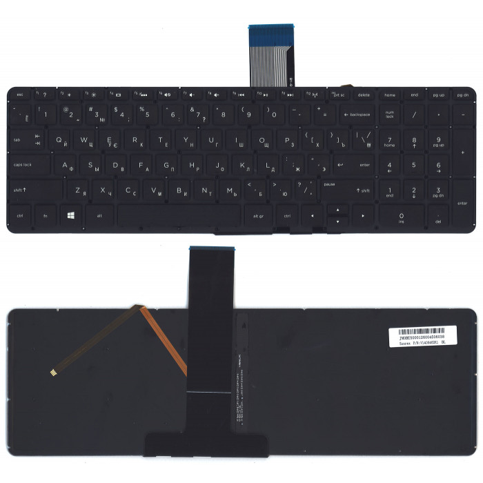 Клавиатура для ноутбука HP Envy X360 15-U000 черная без рамки с подсветкой