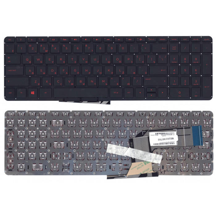 Клавиатура для HP Pavilion 15-P 17-F черная с красной подсветкой