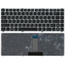 Клавиатура для Asus UL20 Eee PC 1201 черная с серебристой рамкой