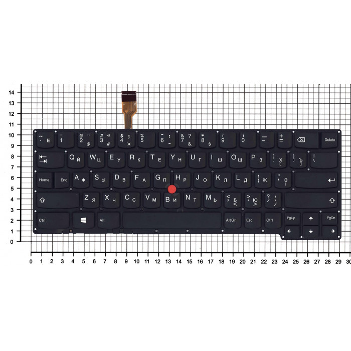 Клавиатура для Lenovo Thinkpad Yoga X1 2nd 3rd Gen черная с подсветкой