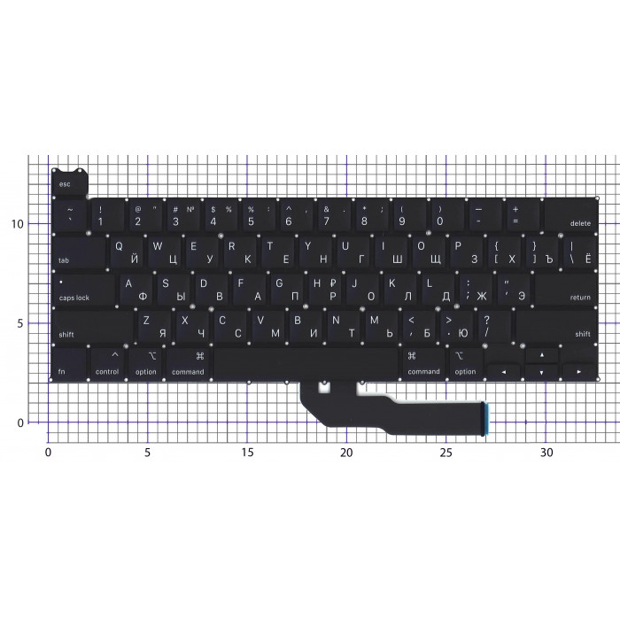 Клавиатура для ноутбука Apple MacBook Pro 13 Retina A2251 Mid 2020 плоский Enter