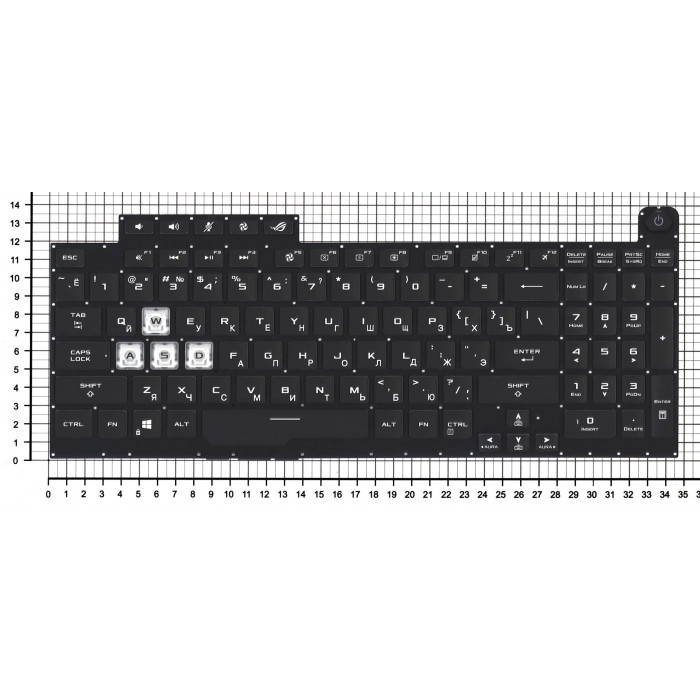 Клавиатура для ноутбука Asus Rog Strix G712LV черная
