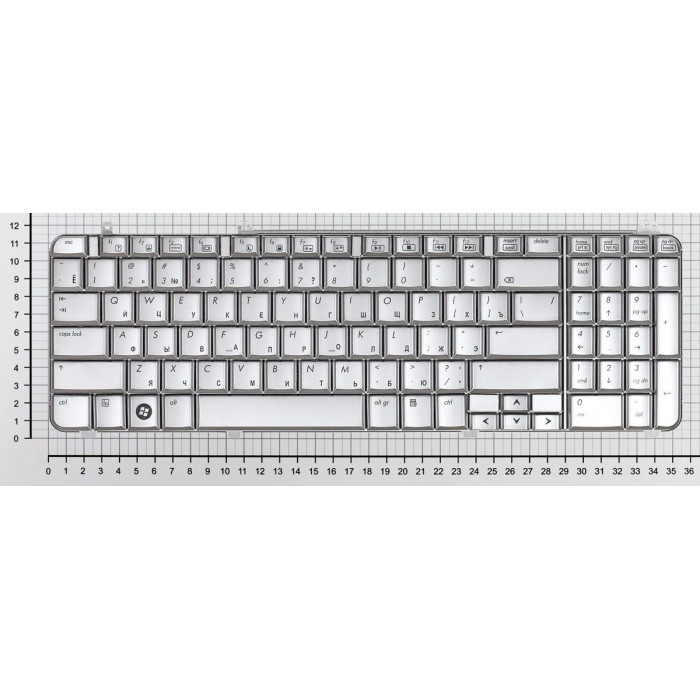 Клавиатура для HP Pavilion DV6-1000 DV6-2000 серебристая