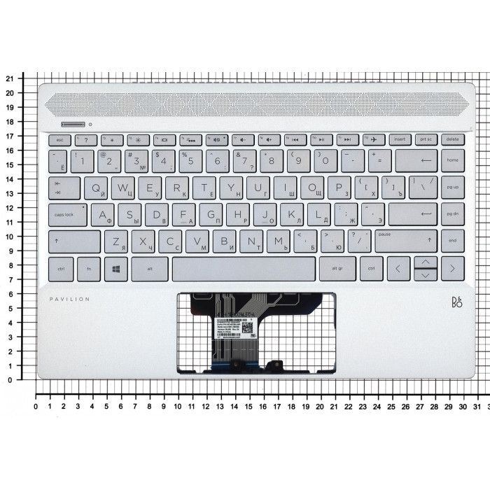Клавиатура для HP Pavilion 13-AN топкейс серебро