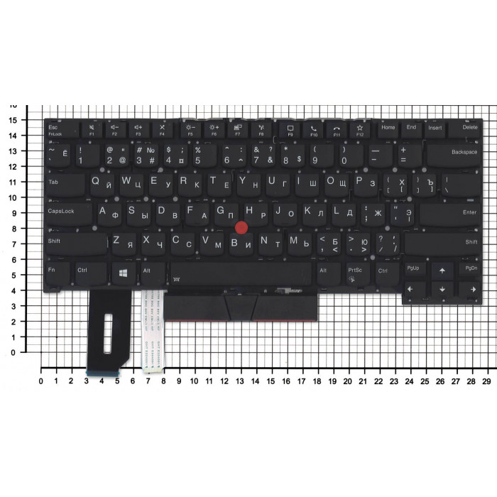 Клавиатура для ноутбука Lenovo ThinkPad T14s gen 2 черная с подсветкой