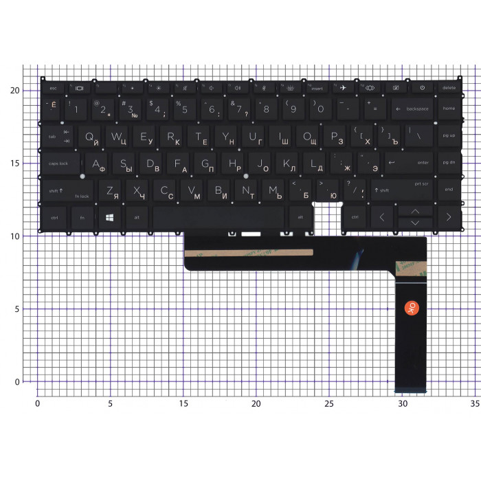 Клавиатура для ноутбука HP EliteBook x360 1040 G7 G8 черная