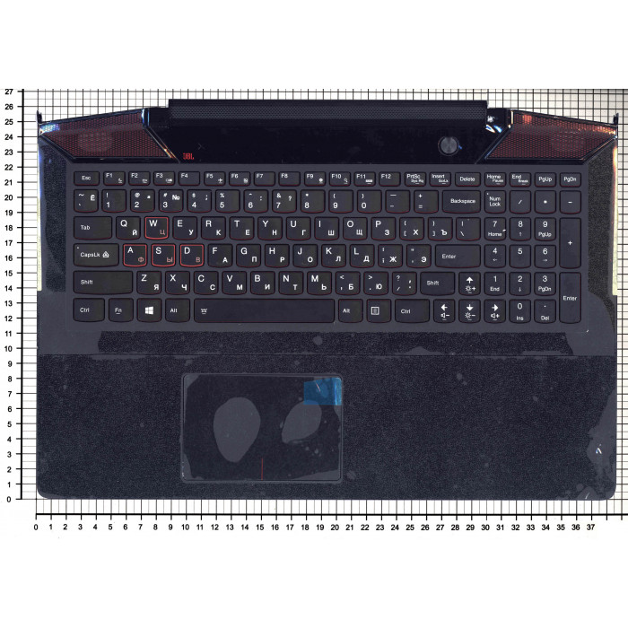 Клавиатура для Lenovo IdeaPad Y700 Y700-15ISK черная топ-панель