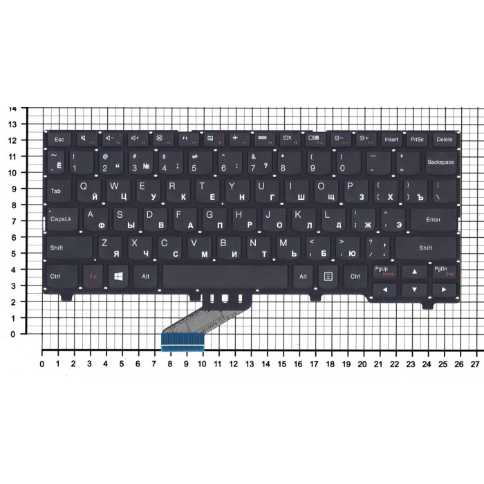 Клавиатура для Lenovo Ideapad 110S-11 черная без рамки