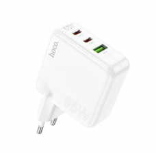 Блок питания (сетевой адаптер) HOCO C115A 2 Type-C/USB-А, белый