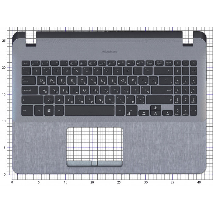 Клавиатура для Asus X507 X507U топкейс серый