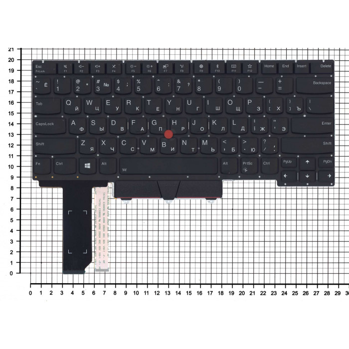 Клавиатура для Lenovo Thinkpad E14 черная с подсветкой и указателем