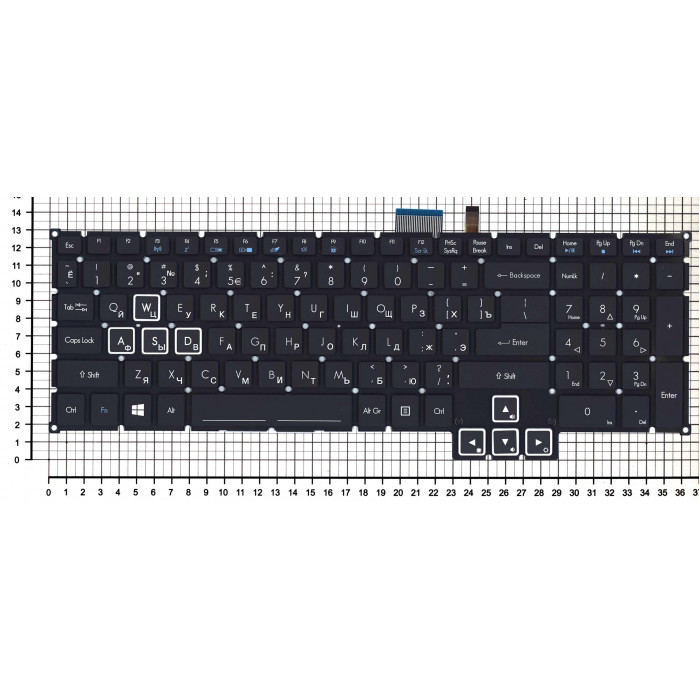 Клавиатура для Acer Predator 17X GX-791 черная c подсветкой