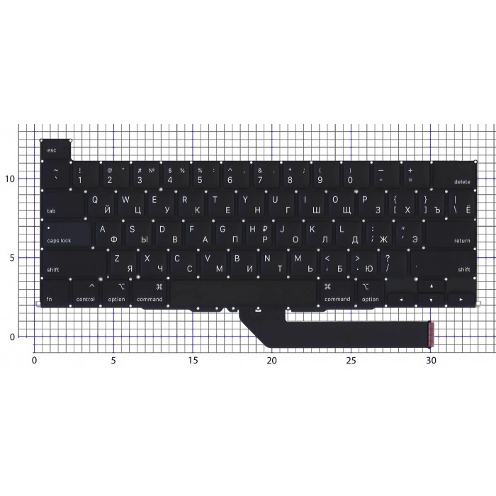 Клавиатура для ноутбука Apple MacBook Pro 16 Retina A2141 Late 2019 плоский Enter