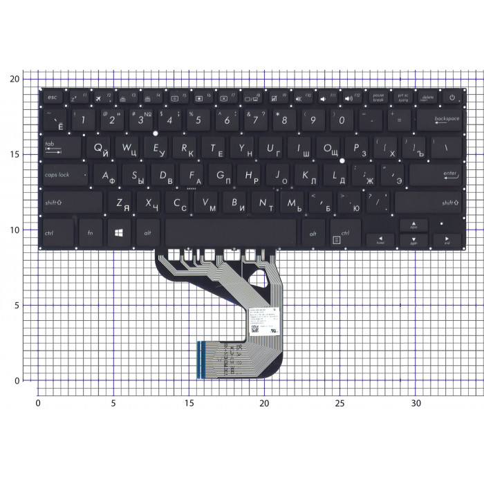 Клавиатура для ноутбука Asus UX460U UX460UA черная с подсветкой