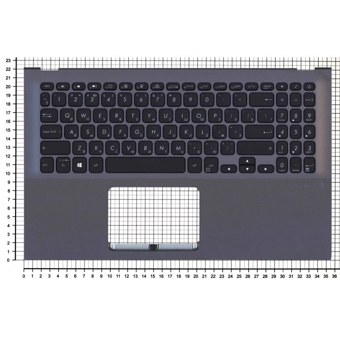 Клавиатура для Asus X512 серая топ-панель с подсвтекой
