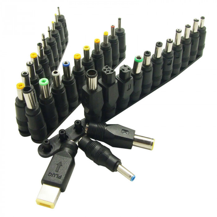 Набор из 34-х разъемов переходников для зарядки ноутбуков (34pcs/Set 5.5x2.1mm Multi-type Male Jack)
