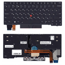 Клавиатура для Lenovo ThinkPad X390 черная с подсветкой