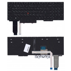 Клавиатура для Lenovo Thinkpad E15 gen 2 черная с подсветкой и указателем