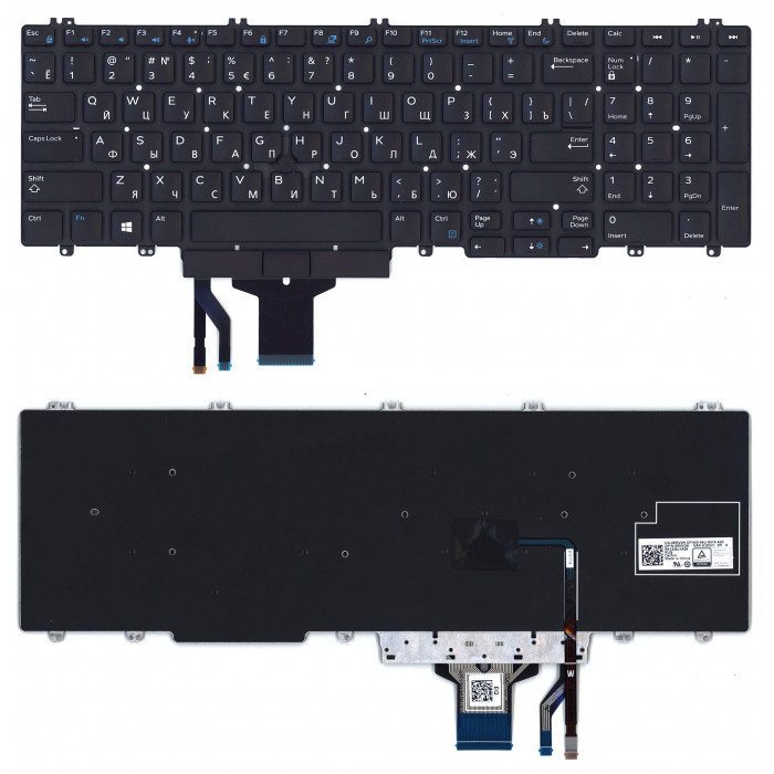 Клавиатура для Dell Precision 7530 7730 черная без подсветки