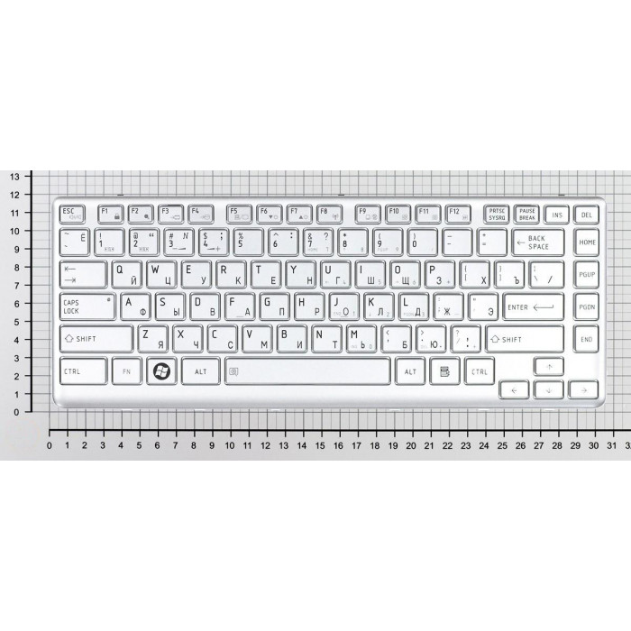 Клавиатура для Toshiba Satellite T230 T230D T235 T235D серебристая