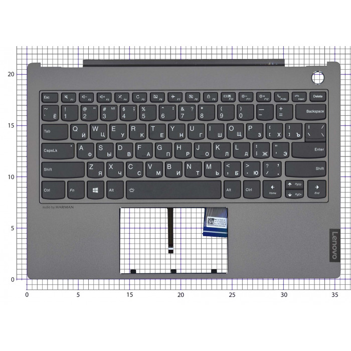 Клавиатура для Lenovo ThinkBook 13s-IWL Серый топкейс