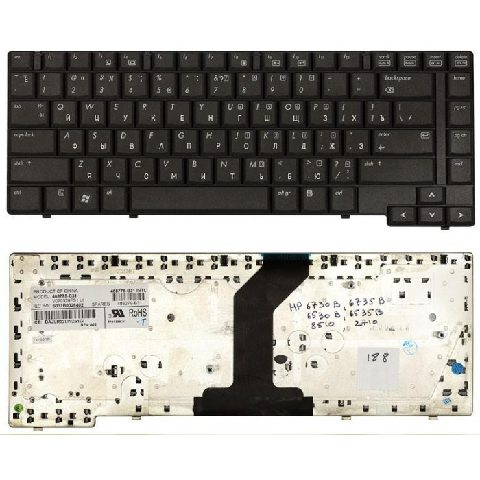 Клавиатура для HP Compaq 6530B 6535B 6730B 6735B 8530 NC6400 черная