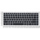 Клавиатура для HP EliteBook Folio 9470M черная с серебристой рамкой без указателя