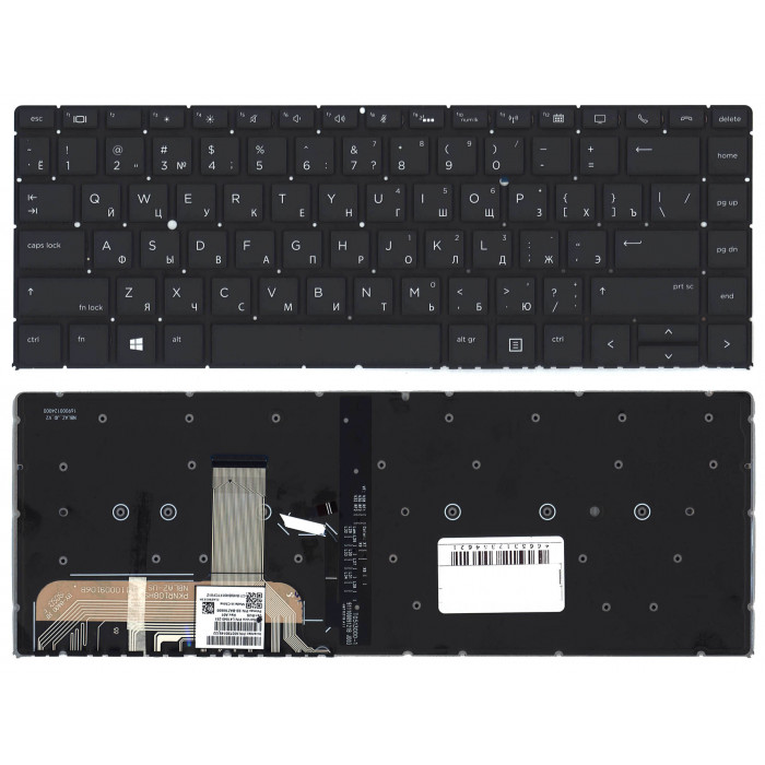 Клавиатура для ноутбука HP EliteBook x360 1040 G6 черная