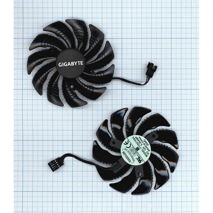 Кулер для ноутбука видеокарты Gigabyte RX 470, 570, 580, GTX 1060 88мм 4-pin