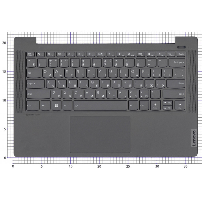 Клавиатура для ноутбука Lenovo Ideapad 5-14IIL05 топкейс Type-C черный