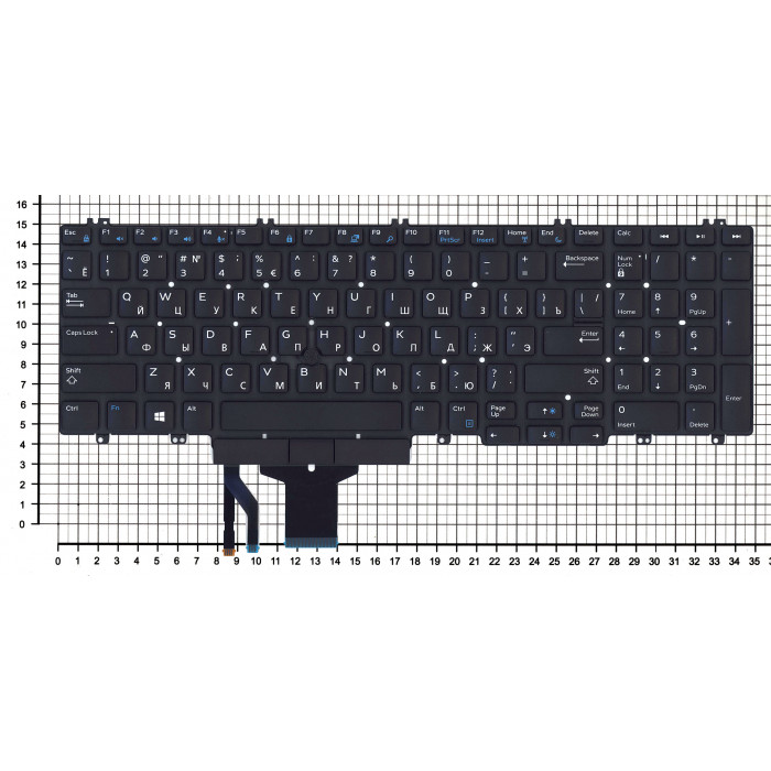 Клавиатура для Dell Precision 7530 7730 черная без подсветки