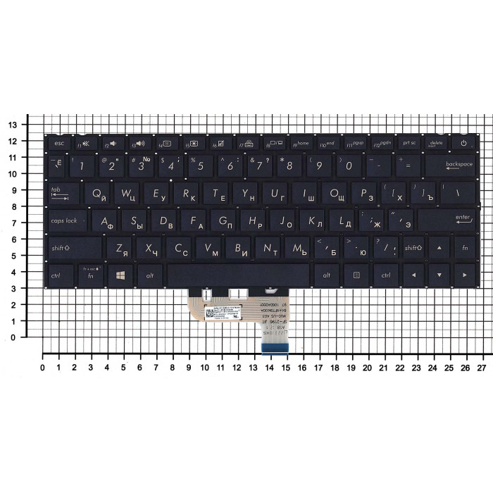 Клавиатура для Asus UX333F черная с подсветкой