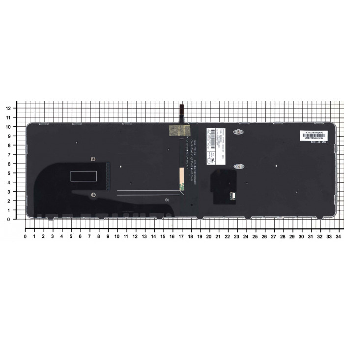 Клавиатура для HP Elitebook 850 G3 850 G4 черная с серой рамкой и подсветкой