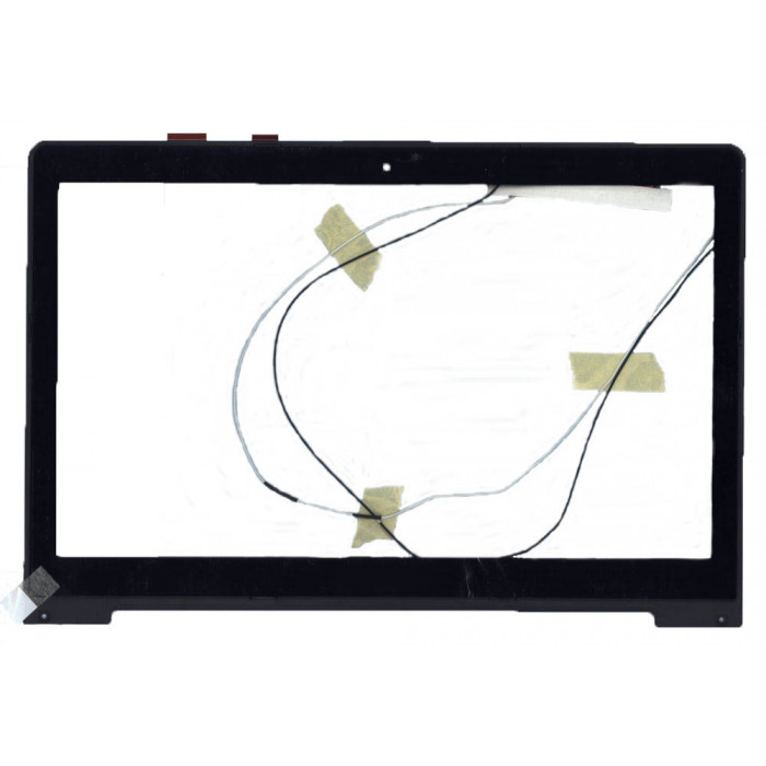 Сенсорное стекло (тачскрин) для Asus VivoBook S550CB 5345S FPC-1 черное с рамкой