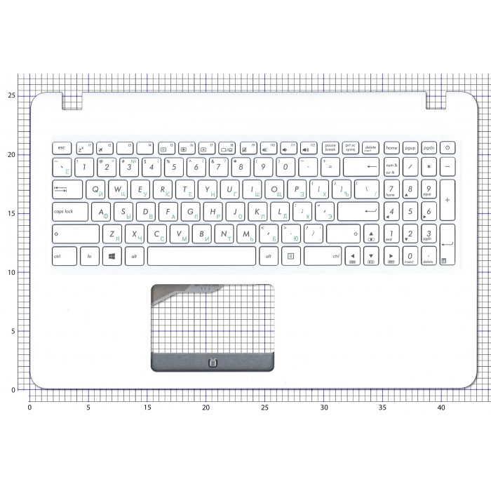 Клавиатура для ноутбука Asus X540SC топкейс ODD белый