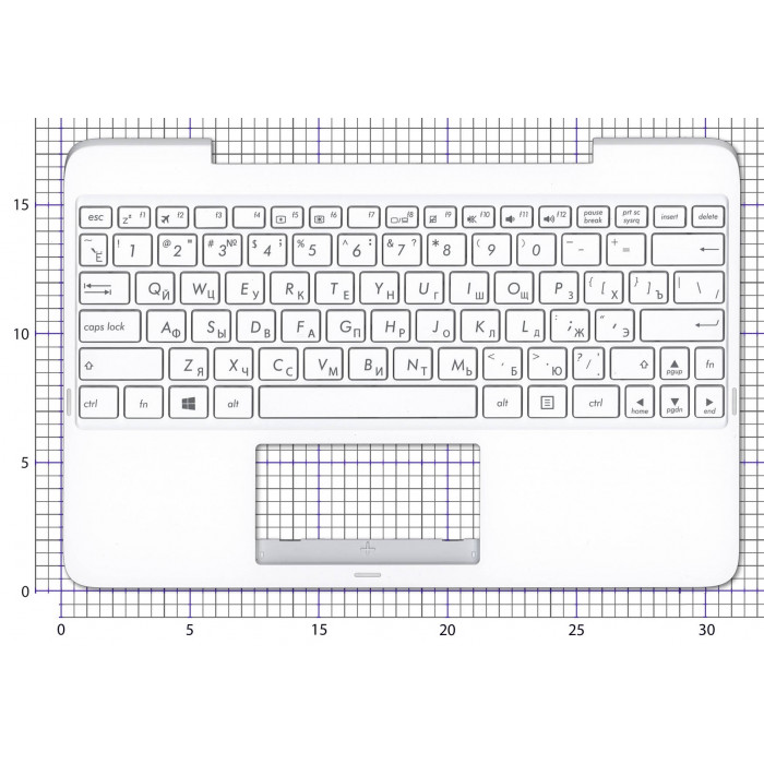 Клавиатура для ноутбука Asus T100HA топкейс белый