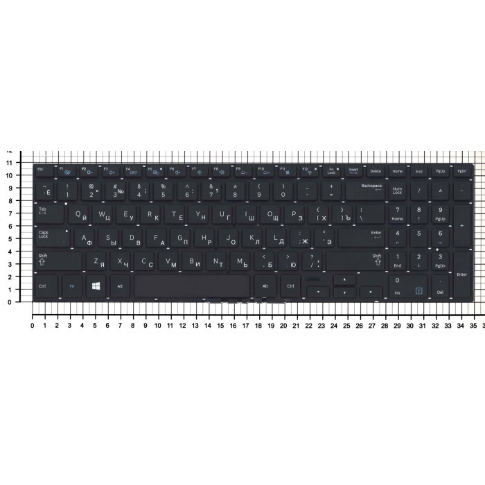 Клавиатура для Samsung NP880Z5E, 870Z5G-X01, NP670Z5E, NP680Z5E, NP 670Z5E-X02, 670Z5E-X01, NP780Z5E, NP770Z5E черная с подсветкой