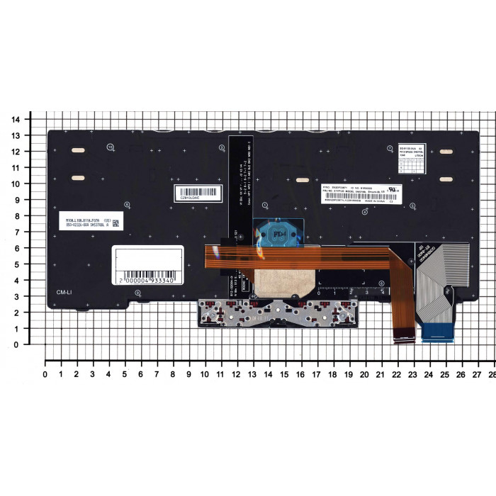 Клавиатура для Lenovo ThinkPad X390 черная с подсветкой