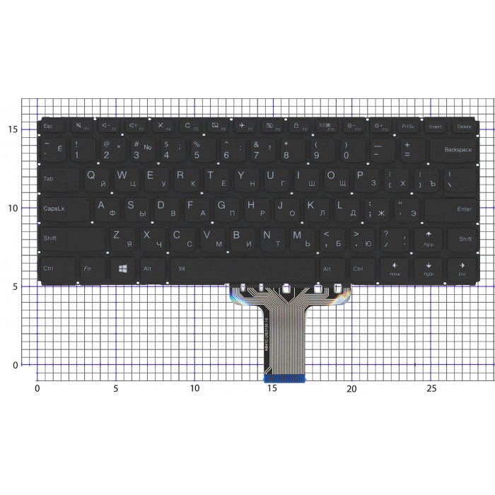 Клавиатура для ноутбука Lenovo Flex 4-1435 4-1470 4-1480 черная с подсветкой