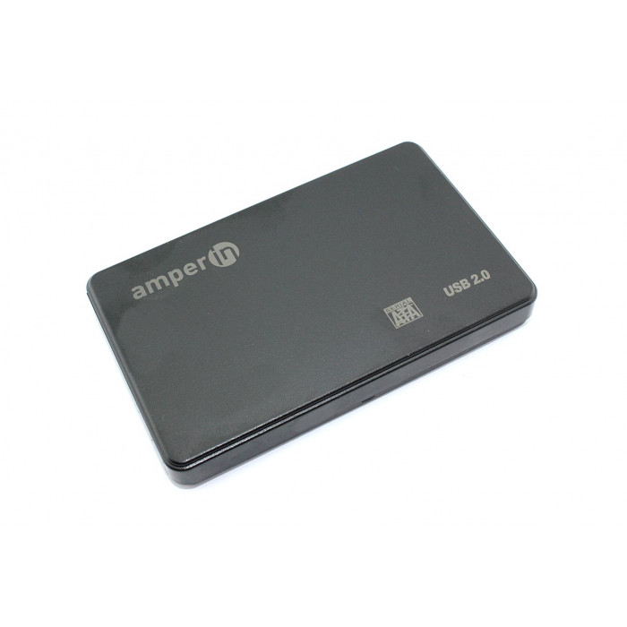 Корпус для жесткого диска Amperin AM25U2PB 2,5", USB 2.0, пластиковый, черный 5 шт